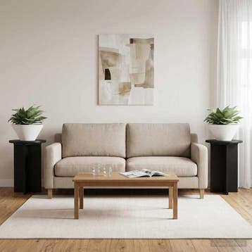 vidaXL Plantenstand 2 st Zwart Ø29,5 x 40 cm Bewerkt hout, Verzenden, Nieuw