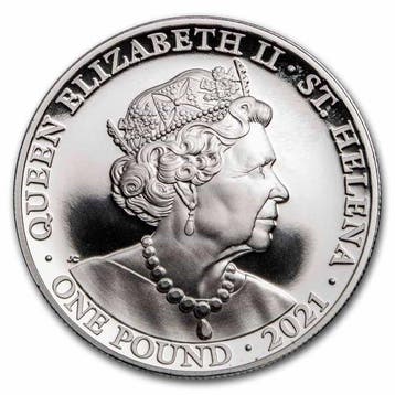 Sint-Helena. 1 Pound 2021 1 oz £2 St. Helena Silver Queens