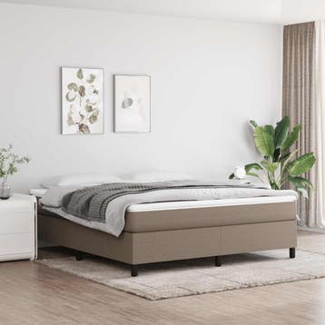 vidaXL Boxspring bed stof taupe 180x200 cm, Huis en Inrichting, Verzenden, Nieuw