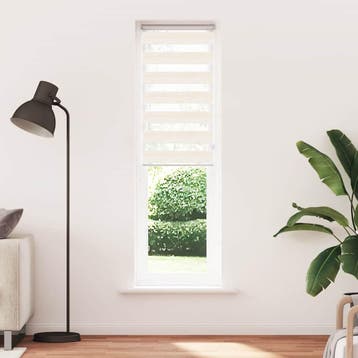 vidaXL Zebra rolgordijn 60x200 cm stofbreedte marmerbeige, Verzenden, Nieuw