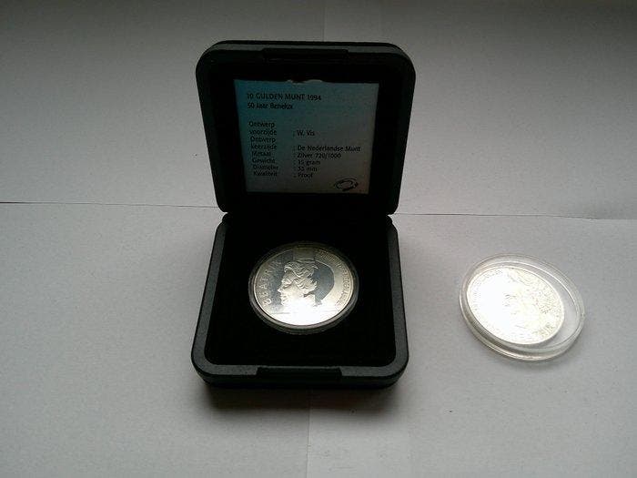 Nederland. Beatrix. 10 Gulden 1994 proof/1995, 2 stuks, Timbres & Monnaies, Monnaies | Pays-Bas