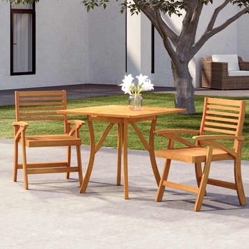 vidaXL 3-delige Tuinset massief acaciahout, Tuin en Terras, Verzenden, Nieuw, Tuinset
