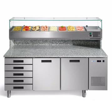Pizzawerkbank + Opzetkoelvitrine | FRESH PIZZA | 580L | 2, Zakelijke goederen, Verzenden, Nieuw in verpakking