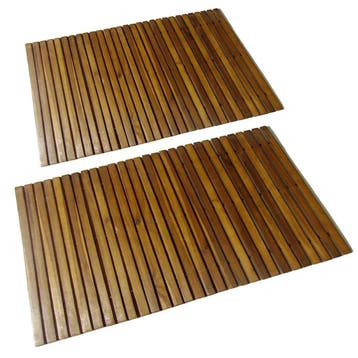 vidaXL Badmat acaciahout 80 x 50 cm 2 stuks, Huis en Inrichting, Verzenden, Nieuw