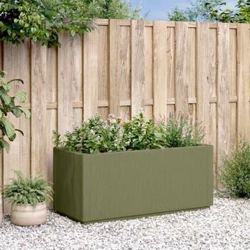 vidaXL Tuinfleur Box Groen 80 x 36 x 35 cm PP, Verzenden, Nieuw