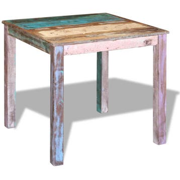 vidaXL Eettafel 80x82x76 cm massief gerecycled hout, Verzenden, Nieuw