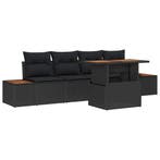 vidaXL Tuin Eettafel Set met kussen 5 pcs Zwart en Bruin, Verzenden, Nieuw