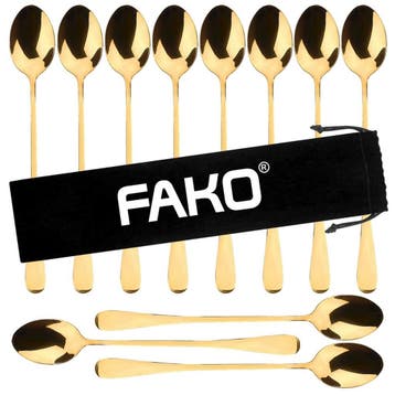 Fako Bijoux - 12 Lange Lepels - Latte Macchiato - Longdrink, Verzenden, Nieuw