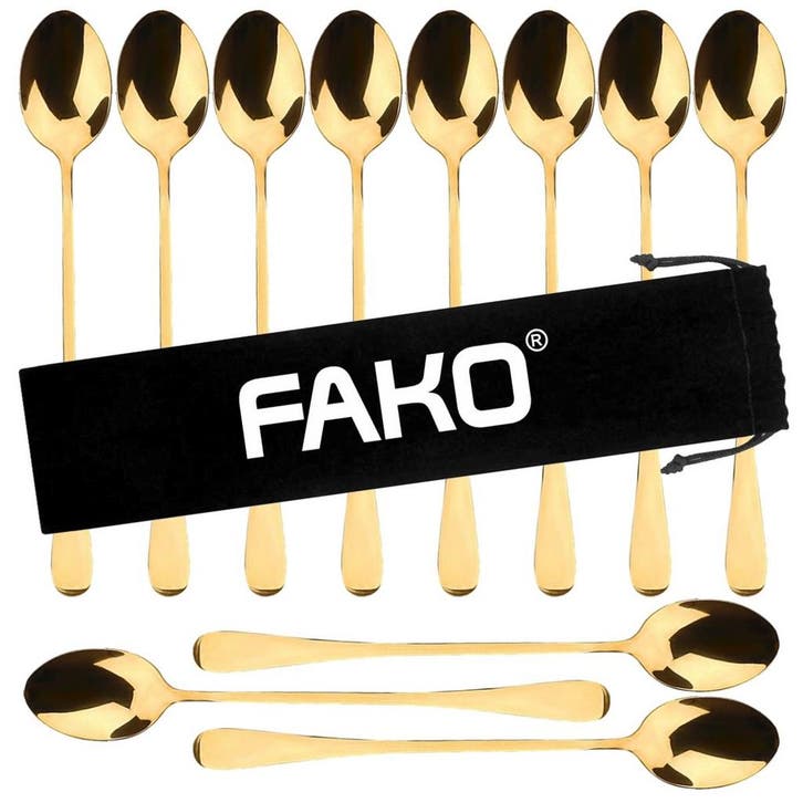 Fako Bijoux - 12 Lange Lepels - Latte Macchiato - Longdrink, Huis en Inrichting, Keuken | Bestek, Verzenden