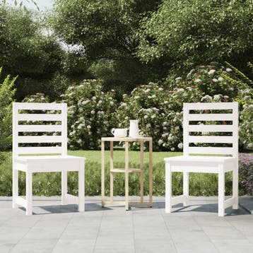 vidaXL Tuinstoelen 2 st 50x48x91,5 cm massief grenenhout wit, Tuin en Terras, Tuinstoelen, Verzenden, Nieuw