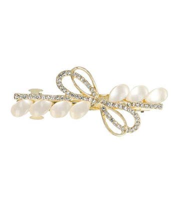 Haarspeld Patentspeld 6cm - Strik – Metaal – Parel & Strass