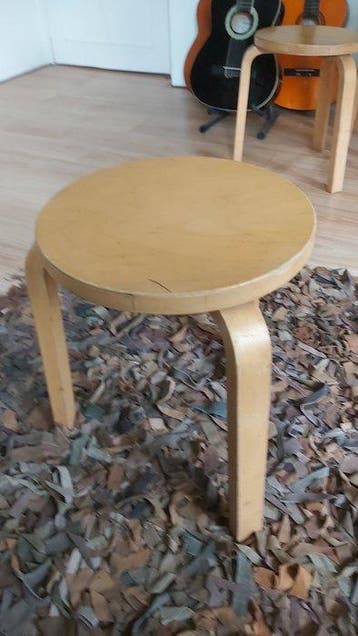 Artek - Alvar Aalto - Kruk (5) - kruk 60 - Hout
