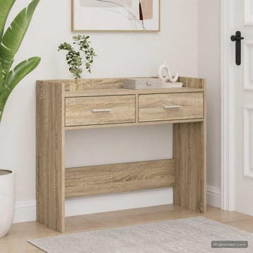 vidaXL Wandtafel Sonoma Eiken 90 x 35 x 80 cm Bewerkt hout, Maison & Meubles, Verzenden