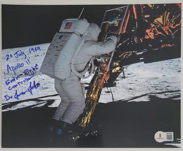 NASA Apollo 11 - James Joki handtekening, foto met Beckett