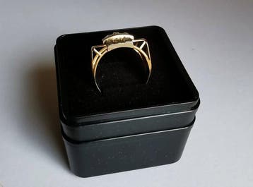 Bague - 18 carats Or jaune, Or blanc - Diamant - Bague tank, Nieuw