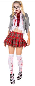 2dekans | DressForFun – Vrouwenkostuum Sexy Zombie – Maat L, Ophalen of Verzenden