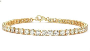 Armband - 14 karaat Geel goud - 10.28ct. tw. Diamant