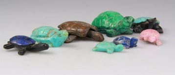 Beeld, Collection Tortue Pierre - 0 cm - Steen, Hout