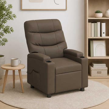 vidaXL Massage-relaxfauteuil Grijs 75 x 93 x 102 cm Stof, Verzenden, Nieuw
