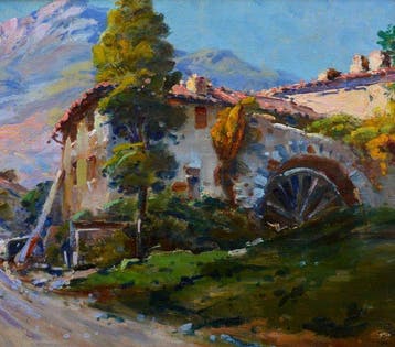 Paul Levere (1875-1949) - Moulin dans larrière pays Varois,