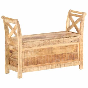 vidaXL Halbankje 103x33x72 cm massief mangohout, Verzenden, Nieuw