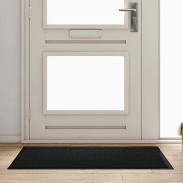 vidaXL Deurmat Zwart 80 x 120 x 1.2 cm Teddy Stof, Tuin en Terras, Deurmatten, Verzenden, Nieuw