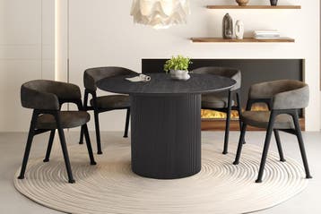 Lagos eettafel rond, kleur donkerbruin (nieuw, outlet), Nieuw, Overige houtsoorten