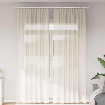vidaXL Gordijnen voile met roedezakken 2 st crèmekleurig, Huis en Inrichting, Stoffering | Gordijnen en Lamellen, Verzenden, Nieuw