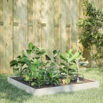 vidaXL Plantenbak verhoogd 100x100x18,5 cm staal wit, Verzenden