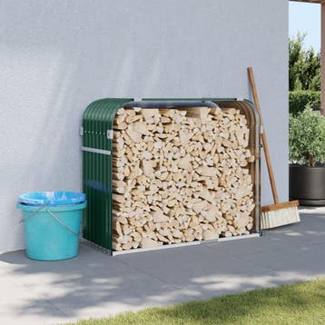 vidaXL Haardhoutopslag 120x45x100 cm gegalvaniseerd staal, Verzenden