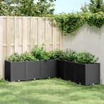 vidaXL Plantenbak 160x160x53 cm polypropeen zwart, Verzenden, Nieuw