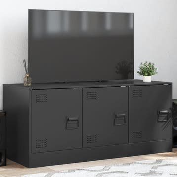 vidaXL Tv-meubel 99x39x44 cm staal zwart, Verzenden