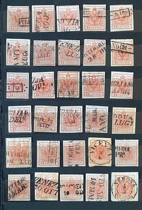 Oostenrijk 1850/1858 - Oostenrijk Lombardo-Veneto 15 cent, Postzegels en Munten, Postzegels | Europa | Oostenrijk