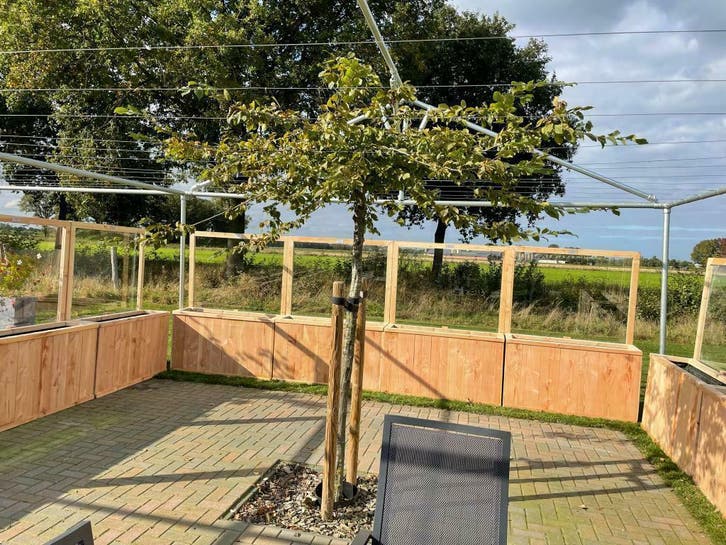 Douglas bloembak met plexiglas, Tuin en Terras, Bloembakken en Plantenbakken, Nieuw, Balkon, Tuin