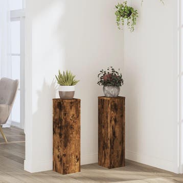 vidaXL Plantenstandaards 2 st 17x17x60 cm bewerkt hout, Verzenden, Nieuw