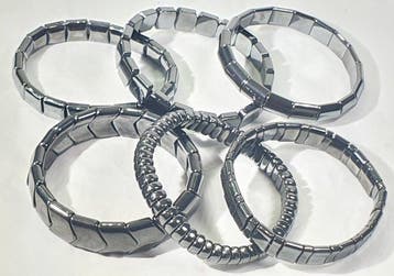 6 Bracelets dhématite - Pierre de lEsprit : Stabilise