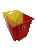 Stapelbak 600x400x400 mm euronorm rood geel kunststof, Ophalen of Verzenden, Nieuw