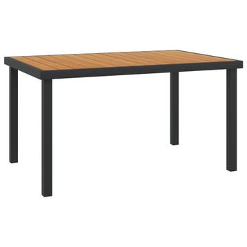 vidaXL Tuintafel 140x90x74 cm aluminium en HKC bruin, Tuin en Terras, Verzenden, Nieuw