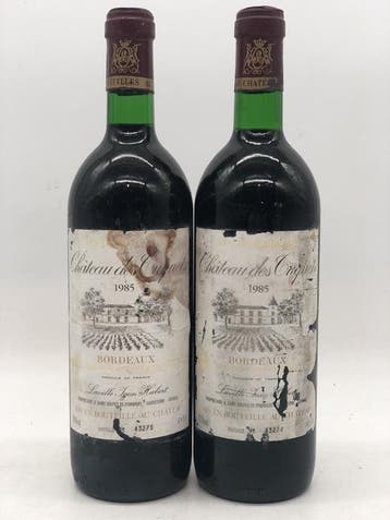2 x 75cl Chateau des Tuquets Bordeaux 1985 (rood), Ophalen of Verzenden, Rode wijn