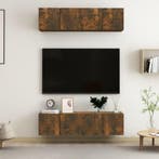 vidaXL Tv-meubelen 4 st 60x30x30 cm bewerkt hout gerookt, Verzenden, Nieuw