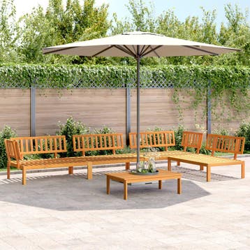 vidaXL 5-delige Loungeset pallet massief acaciahout, Verzenden, Nieuw