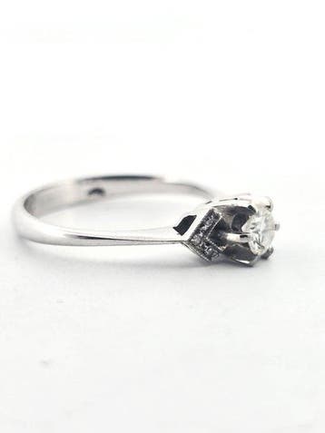 Ring - 18 karaat Witgoud - 0.39ct. tw. Diamant (Natuurlijk)