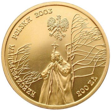 Polen. 200 Zlotych 2003 - Jan Pawe II, Postzegels en Munten