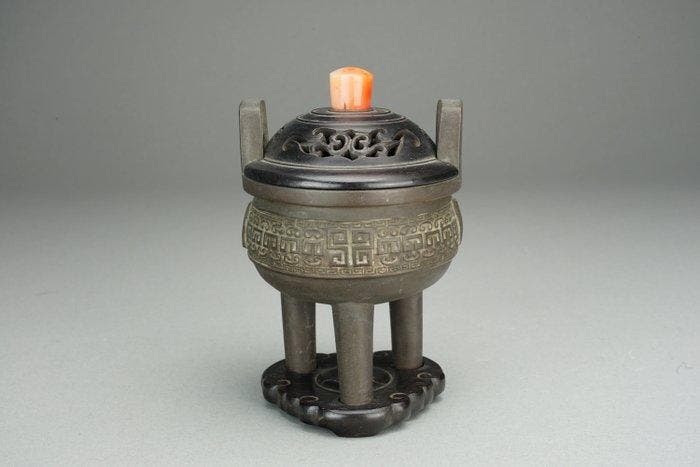 Tripod Censer - Brons - Archaic-Style - China - Qing, Antiek en Kunst, Antiek | Overige Antiek
