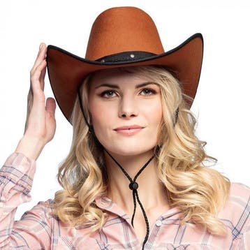Cowboyhoed Bruin 45cm, Verzenden, Nieuw