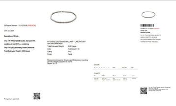 Zonder minimumprijs - Tennis armband - 14 karaat Witgoud -