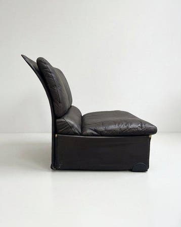 Brunati - Fauteuil - Leder - Lounge Chair, jaren 80