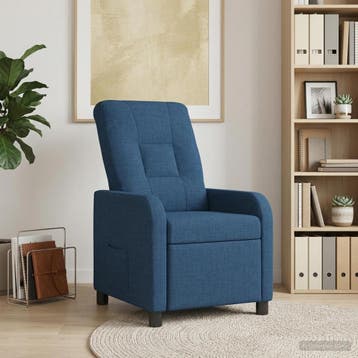 vidaXL Recliner Blauw Stof, Huis en Inrichting, Fauteuils, Verzenden, Nieuw