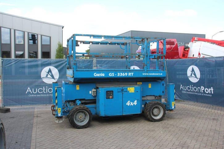 Veiling: Schaarhoogwerker Genie GS3369RT 4x4 Diesel 12m 2014, Zakelijke goederen, Machines en Bouw | Liften, Steigers en Ladders