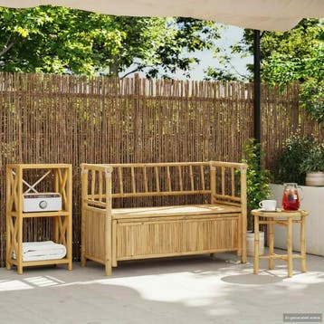 vidaXL Tuinkast Bank 110 x 47 x 80 cm Bamboe Naturel, Tuin en Terras, Verzenden, Nieuw